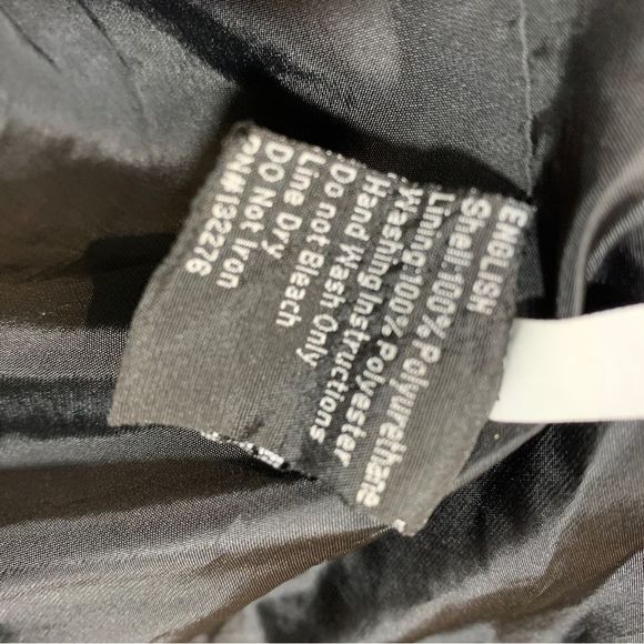 LA Coalition Faux Black Leather Biker Jacket with Ribbed Accents Large - Picture 6 of 6